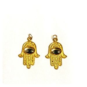 4/$25 - Set of 2 Evil Eye Hamsa Pendants